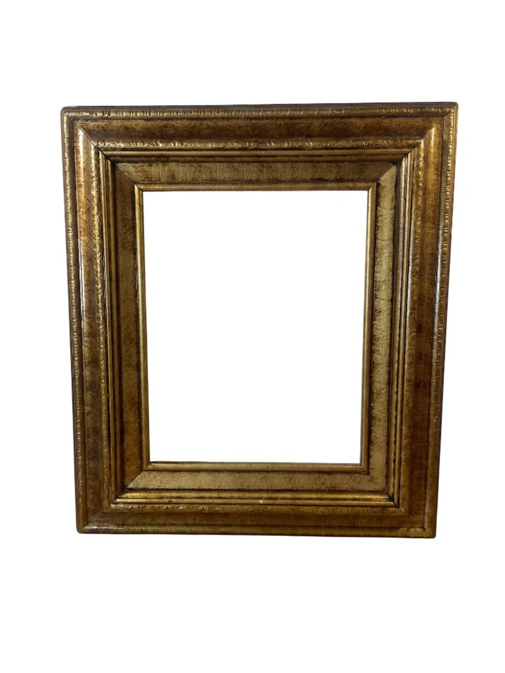 Vintage Carved Gilded Gold Wood Canvas Art Frame Rectangle Traditional 13x15